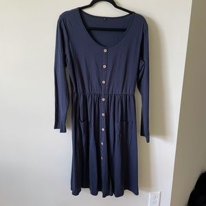 Midi Button Front Dress: XL